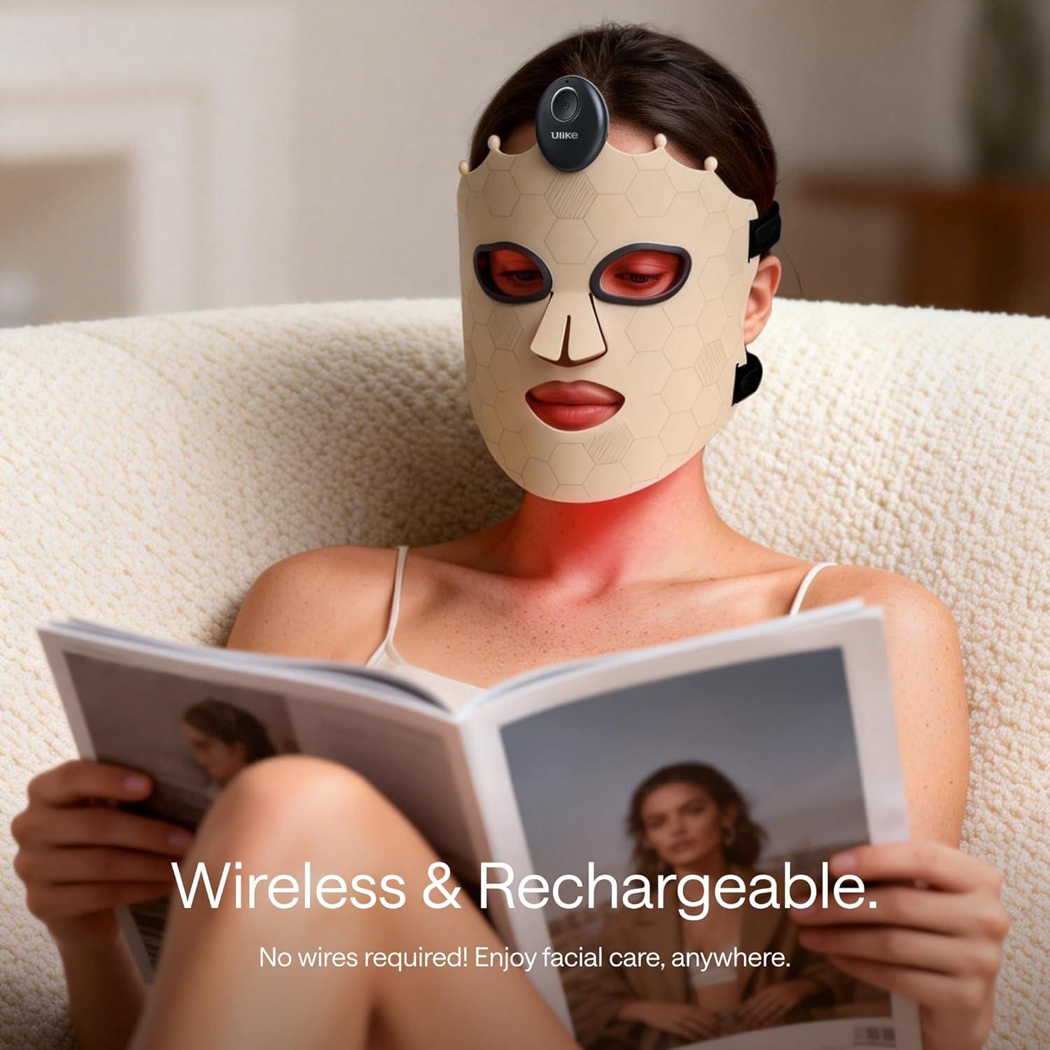 image:imageUlike ReGlow Lite LED Mask With 3 Modes for AntiAcne amp AntiAging Powerful LED Beads With Red Blue and Mixed Light 3D Facial Comfort Fit Red Light Therapy Skin Care At Home