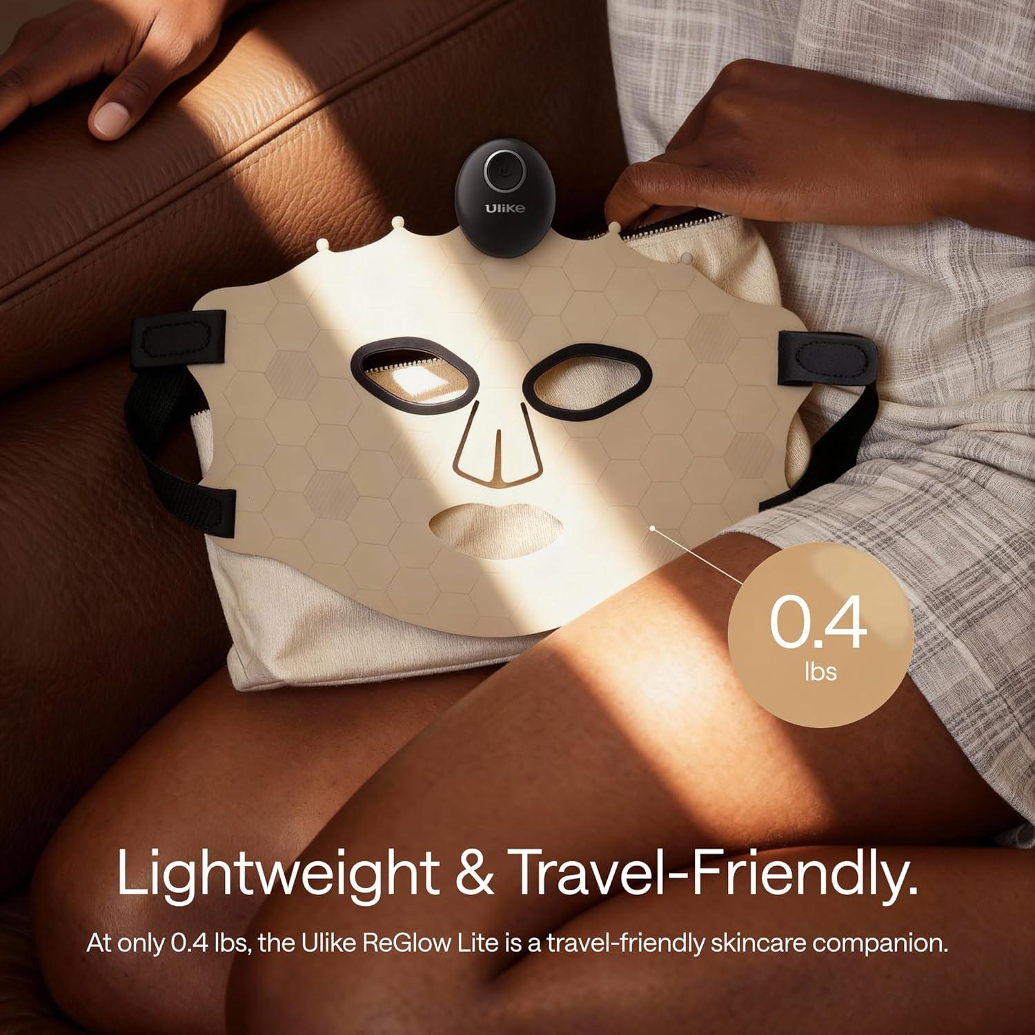 image:imageUlike ReGlow Lite LED Mask With 3 Modes for AntiAcne amp AntiAging Powerful LED Beads With Red Blue and Mixed Light 3D Facial Comfort Fit Red Light Therapy Skin Care At Home