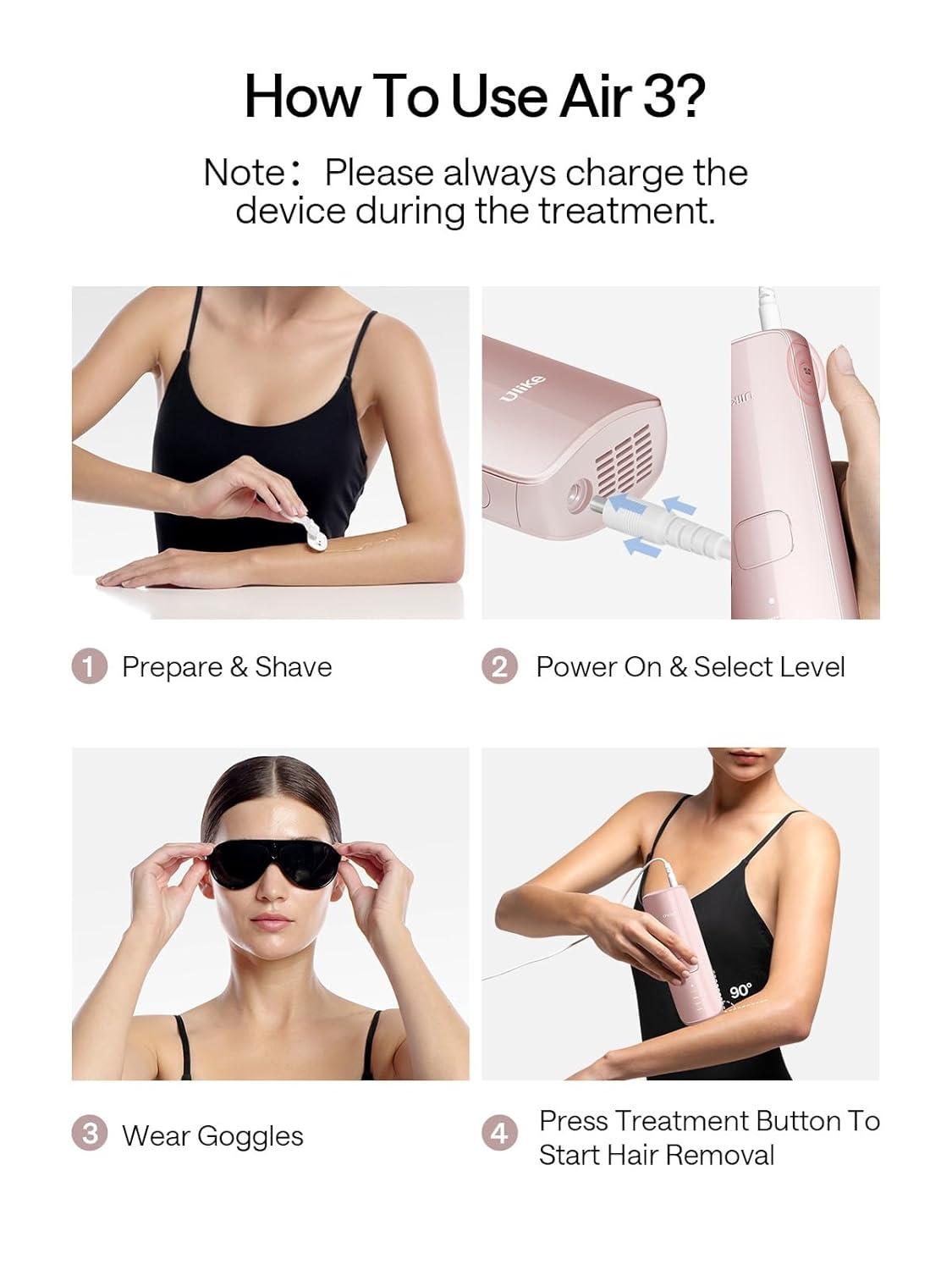 image:imageUlike Laser Hair Removal for Women and Men Air 3 IceCooling IPL Device Hair Removal for Nearly Painless amp LongLasting Results 3 Modes amp Auto Flashing for Fast Full Body Hair Removal from HomePink