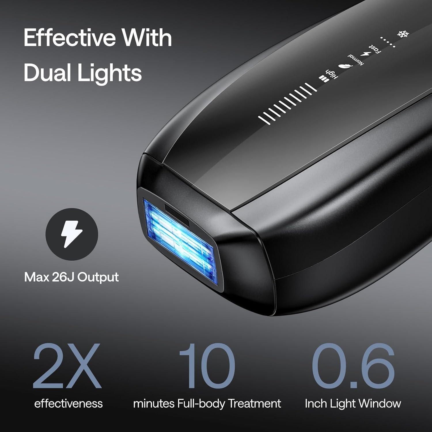 image:imageUlike X IPL Hair Removal Device Laser Hair Removal with IceCooling Dual Lights amp Skin Senor for Nearly Painless amp LongLasting Hair Removal 3 Modes Tailored for Stubborn Hair Gift for Smooth Skin