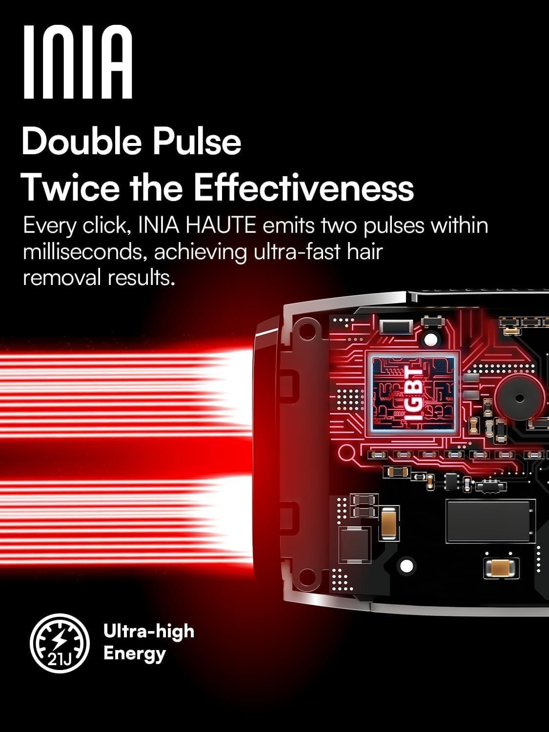 image:imageINIA Laser Hair Removal for Women and Men IPL Hair Removal Device with IceCooling Double Effectiveness amp 5 Flashes per Second for LongLasting and Nearly Painless ResultsBlack