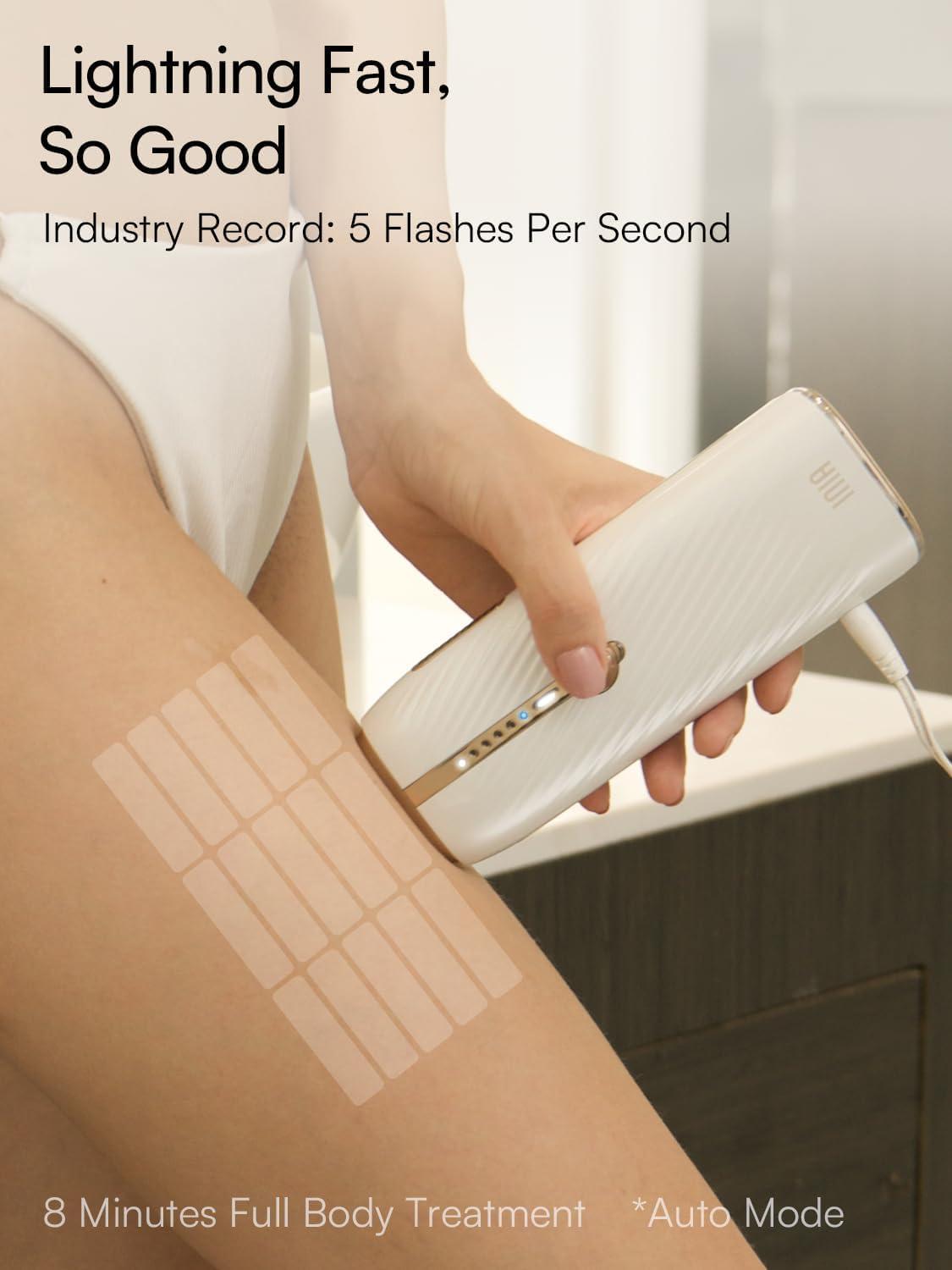 image:imageINIA Laser Hair Removal for Women and Men IPL Hair Removal Device with IceCooling Double Effectiveness amp 5 Flashes per Second for LongLasting and Nearly Painless ResultsWhite