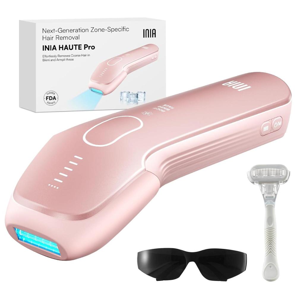 image:imageINIA Laser Hair Removal with IceCooling Care for Women and Men HAUTE Pro Painless atHome IPL Hair Remover for Coarse Hair in Bikini and All Body Areas Latest Generation for Effective ResultsPink