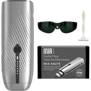 INIA Laser Hair Removal for Women and Men, IPL Hair Removal Device with Ice-Cooling, Double Effectiveness & 5 Flashes per Second for Long-Lasting and Nearly Painless Results(Black)