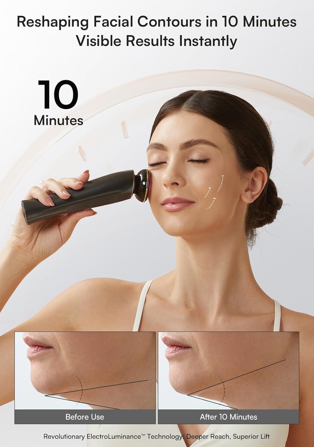 image:imageINIA 3in1 Skin Tightening Device True Beauty Glow Facial Massager Red Light Therapy for Face and Neck