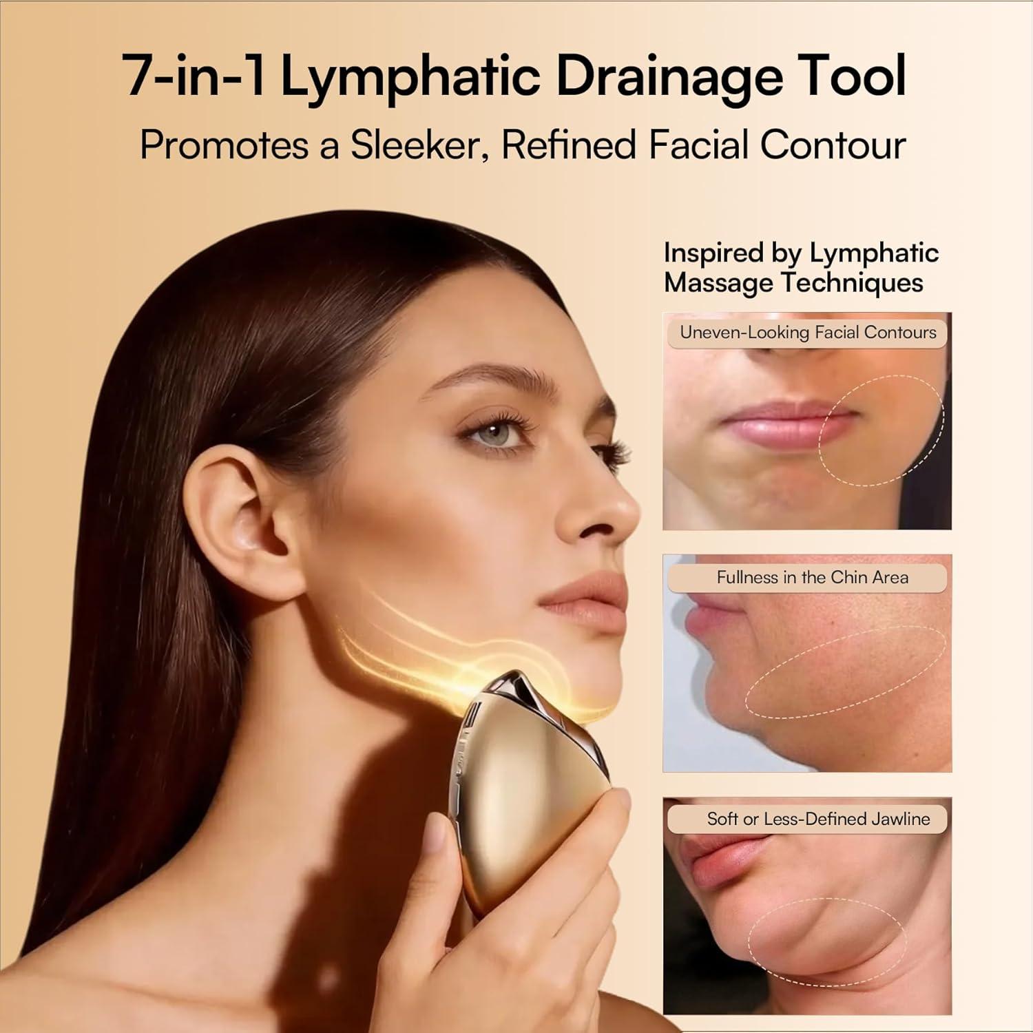 image:imageINIA 7in1 Red Light Therapy for Face and Neck Gua Sha Facial Massager Tool Device with Thermal and Cryo Mode for Puffiness amp Firming Skincare Tool