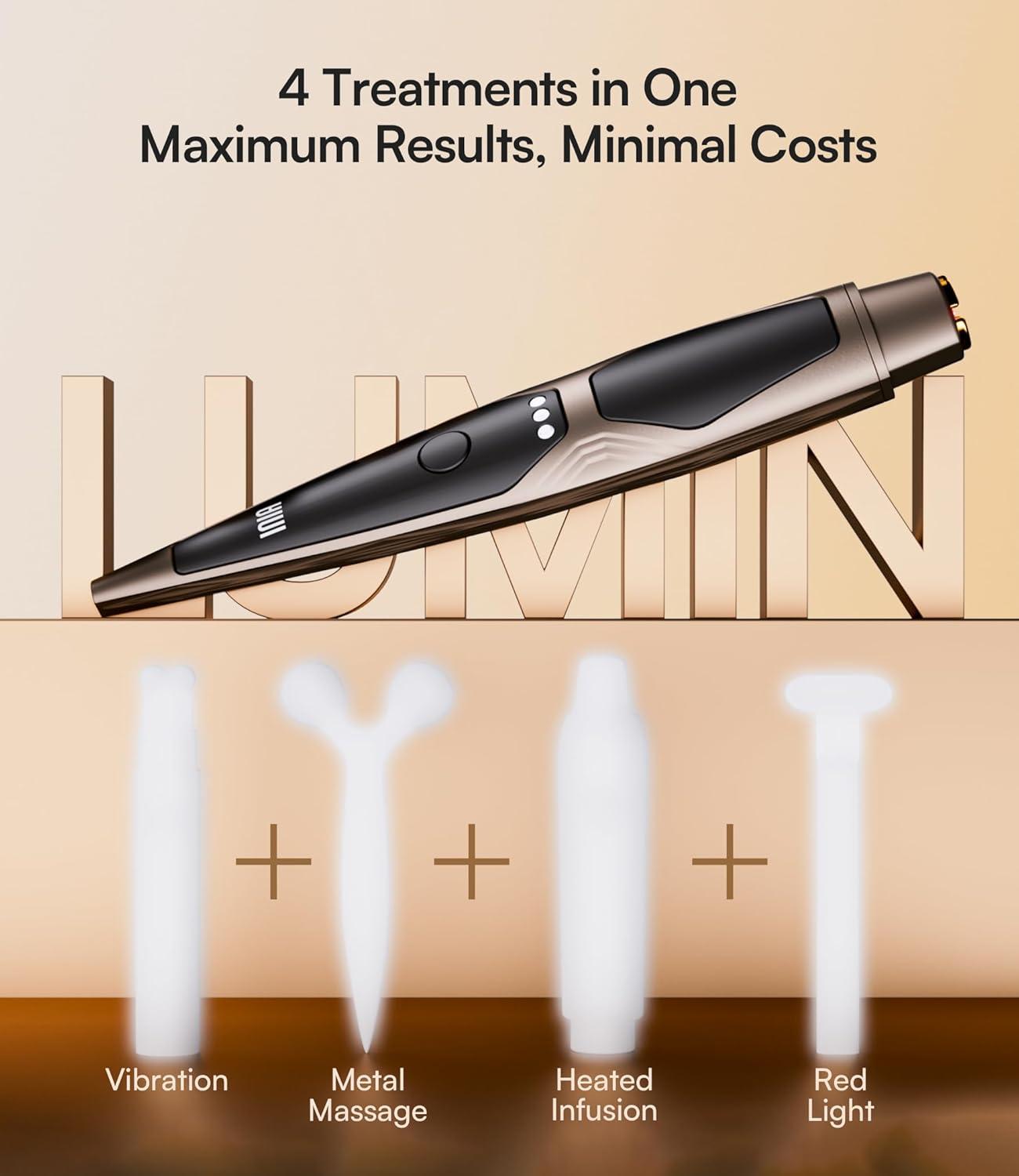 image:imageINIA UnderEye Red Light Therapy for Face 4in1 Beauty Device with Heat Vibration Massage amp Red Light for Dark Circles Puffiness amp Skin Firming Enhances Skincare Routine