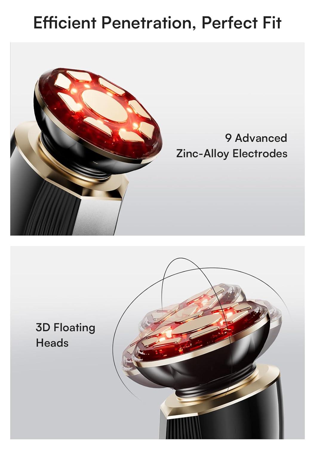 image:imageINIA 3in1 Skin Tightening Device True Beauty Glow Facial Massager Red Light Therapy for Face and NeckBlack