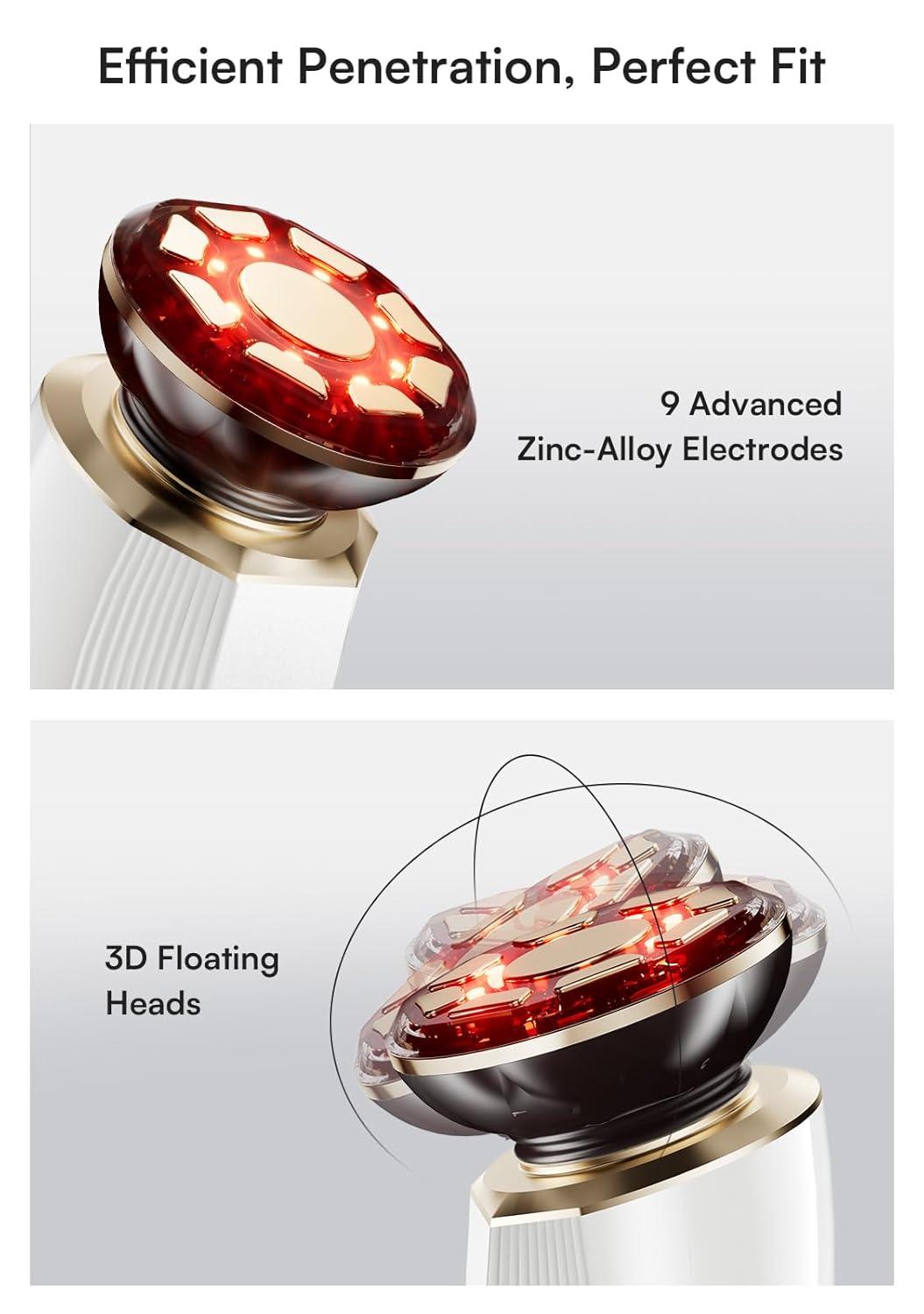 image:imageINIA 3in1 Skin Tightening Device True Beauty Glow Facial Massager Red Light Therapy for Face and NeckWhite