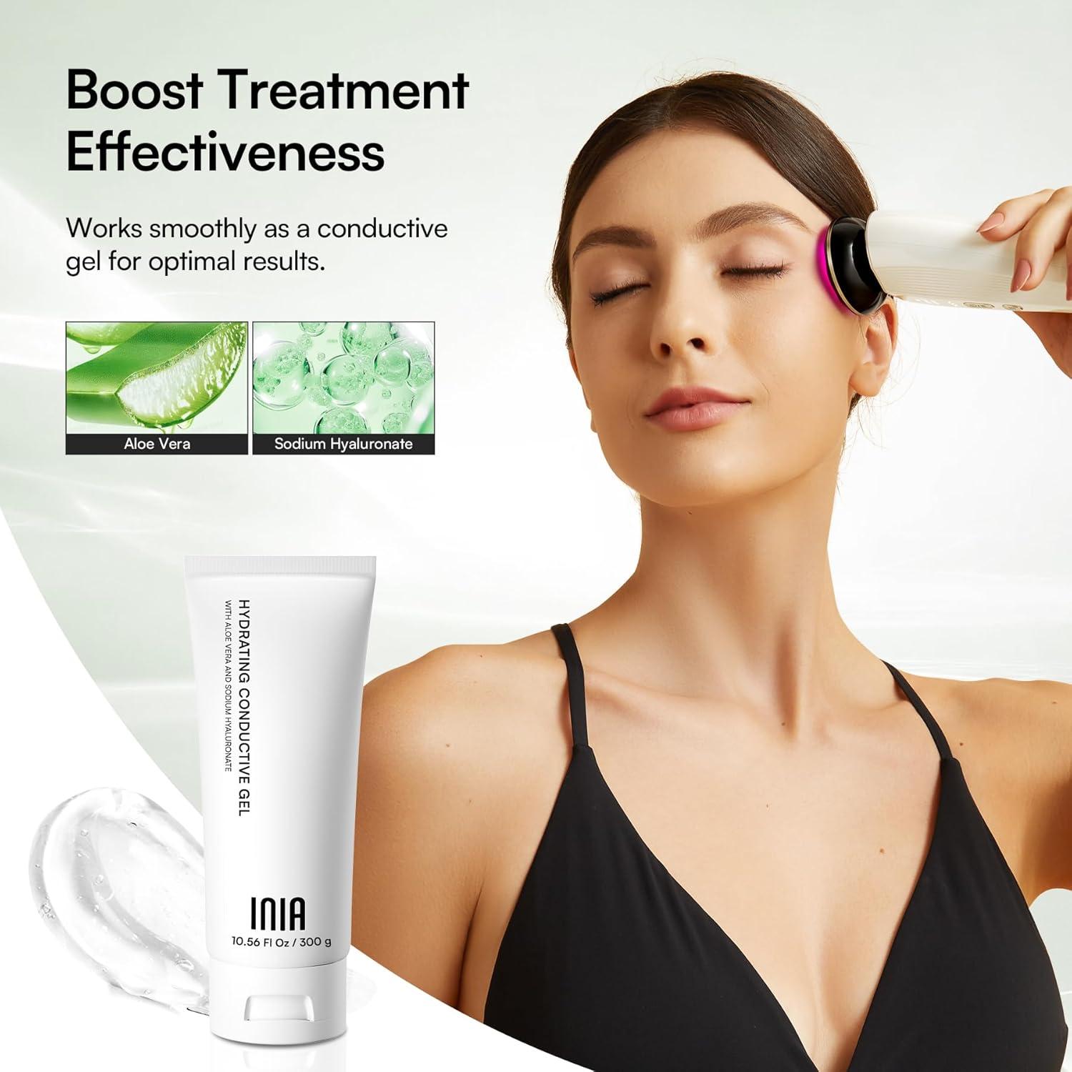 image:imageINIA 3in1 Skin Tightening Device True Beauty Glow Facial Massager Red Light Therapy for Face and NeckWhite