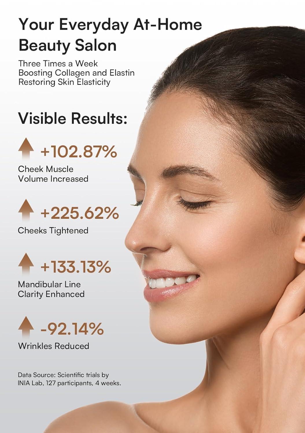 image:imageINIA 3in1 Skin Tightening Device True Beauty Glow Facial Massager Red Light Therapy for Face and NeckWhite