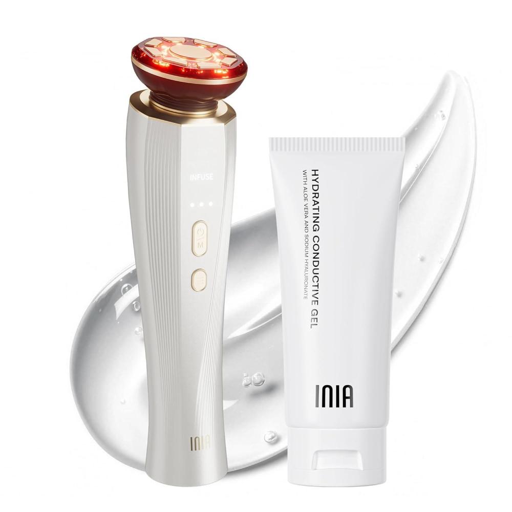 image:imageINIA 3in1 Skin Tightening Device True Beauty Glow Facial Massager Red Light Therapy for Face and NeckWhite