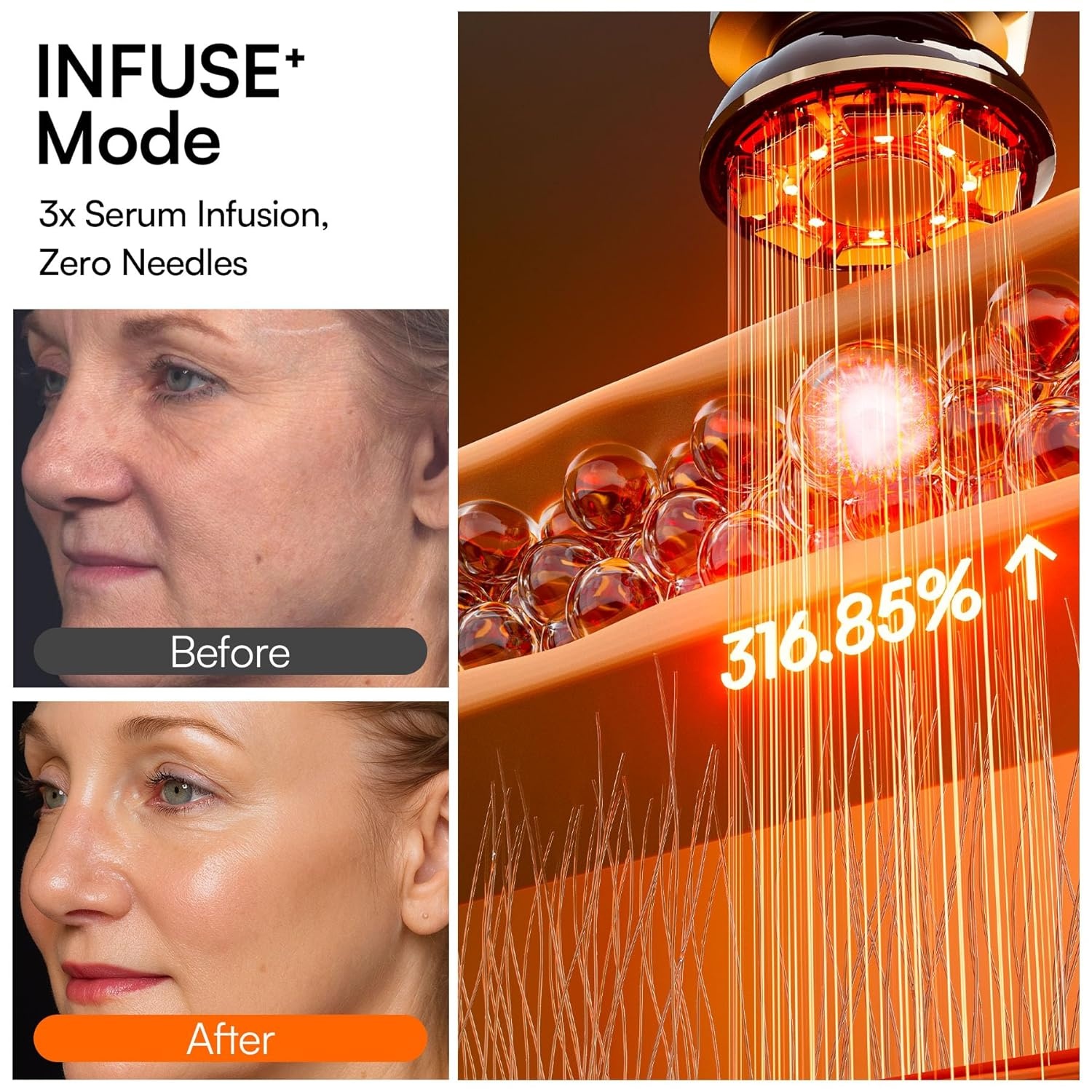 image:imageINIA Flare 3in1 Microcurrent Facial Device Red Light Therapy for Face and Neck Massager Tool with Heat amp Vibration for Skincare Puffiness Firming SmoothingIvory