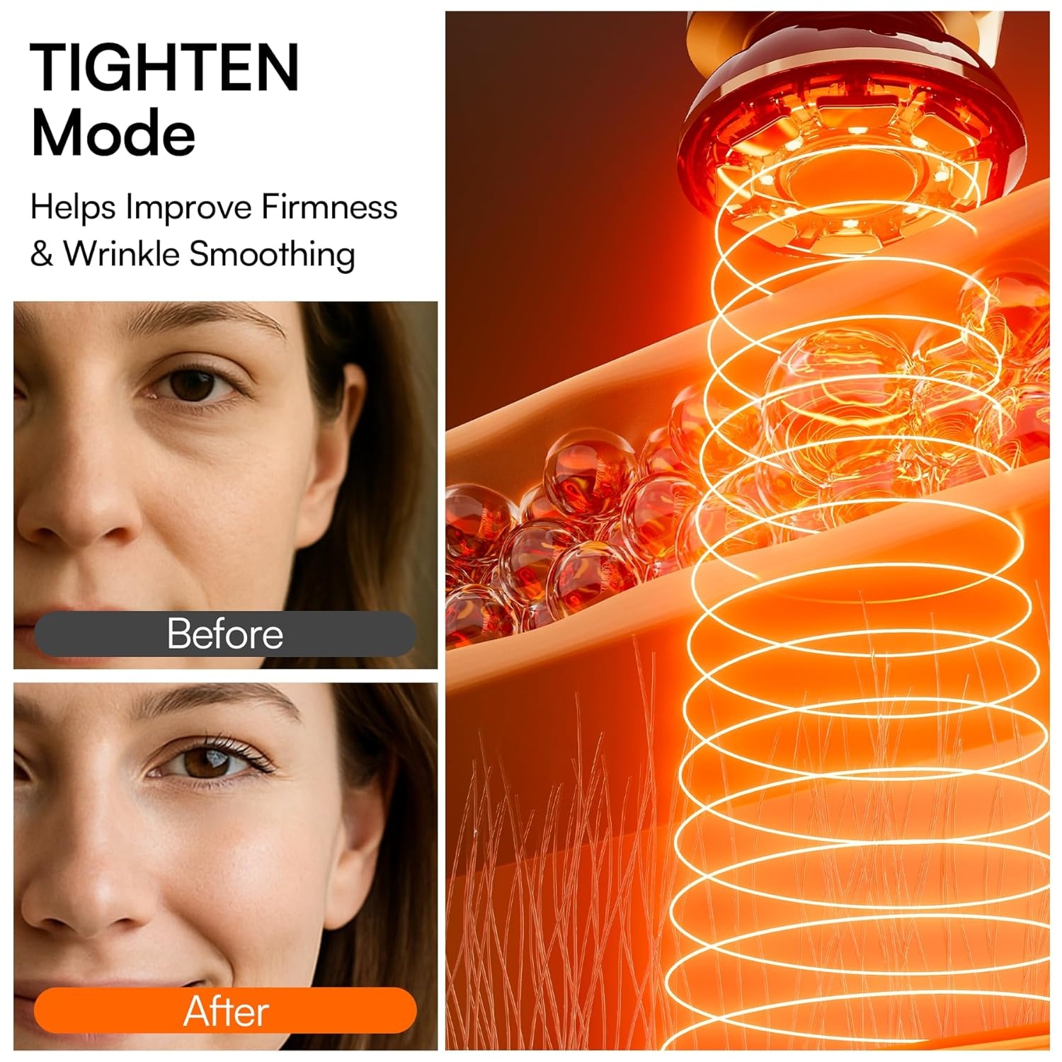 image:imageINIA Flare 3in1 Microcurrent Facial Device Red Light Therapy for Face and Neck Massager Tool with Heat amp Vibration for Skincare Puffiness Firming SmoothingPink